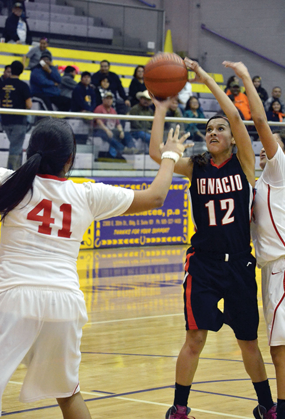 Ignacio junior Cloe Seibel (12) concentrates on a shot