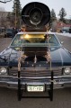 Thumbnail image of The Blues Brothers’ classic Bluesmobile makes an appearance on behalf of the Four Corners Motorcycle Rally.
