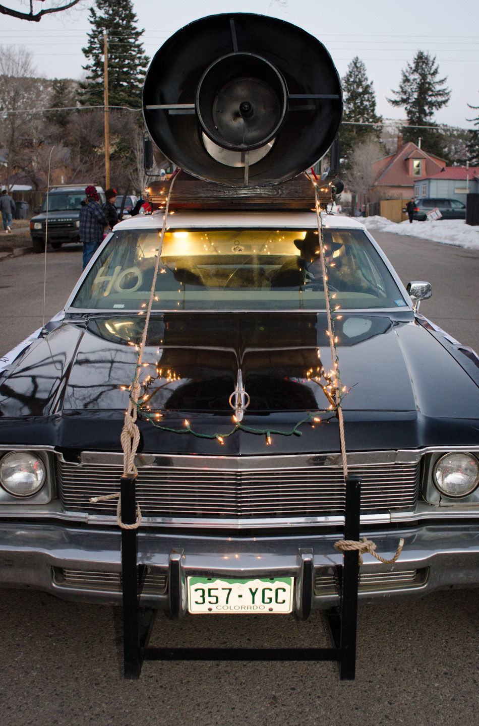 The Blues Brothers’ classic Bluesmobile makes an appearance on behalf of the Four Corners Motorcycle Rally.