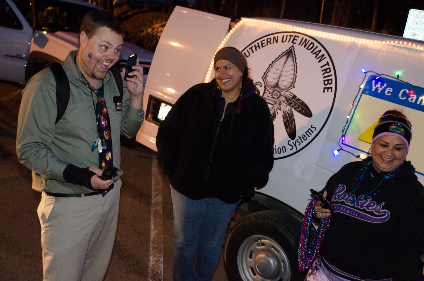 The Southern Ute MIS Department staff ham it up prior to Friday’s parade.