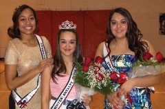 Ignacio High School kicked of February with a bang by inaugurating its Winter Royalty on Friday, Feb. 1. Pictured are (left to right) Michelle Simmons, Jordan Cuthair and Mariah Vigil. 