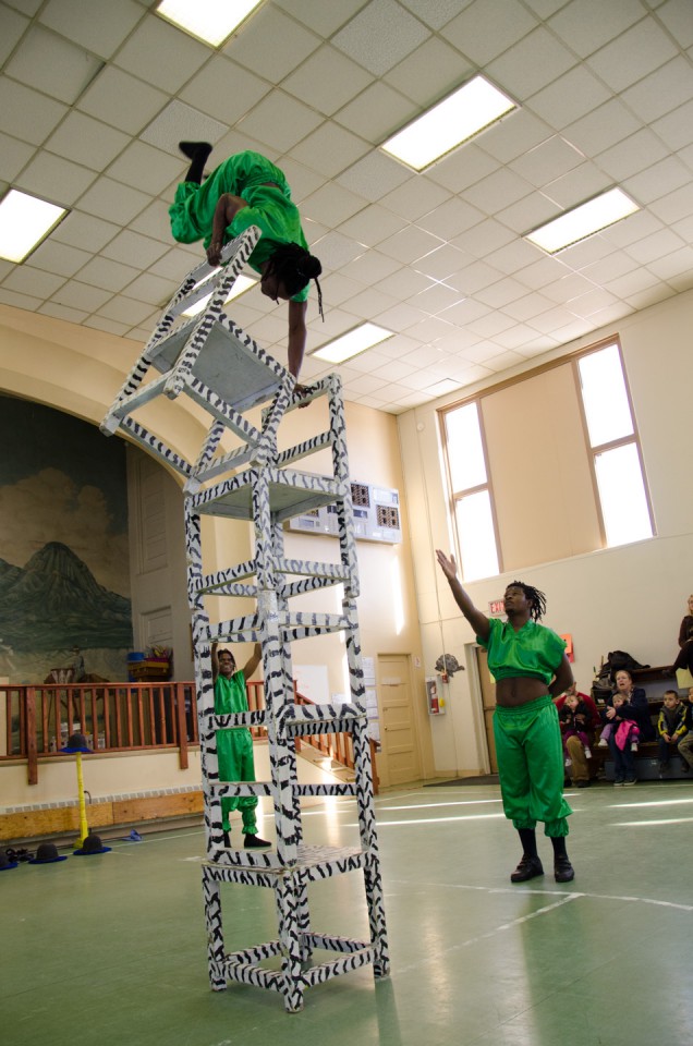 On Tuesday, Jan. 22, the Southern Ute Montessori Head Start hosted a troupe of African acrobats hailing from Mombasa, Kenya