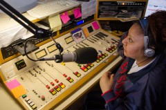 Southern Ute Tribal Radio Music Director Lorena Cibrian works from the KSUT studios on Friday, March 1, broadcasting her show throughout the Ignacio area and into northern New Mexico. 