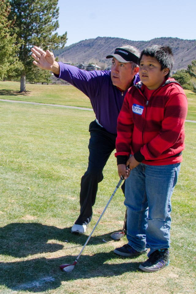One-on-one advice was available for the young golfers during the weeklong clinic.