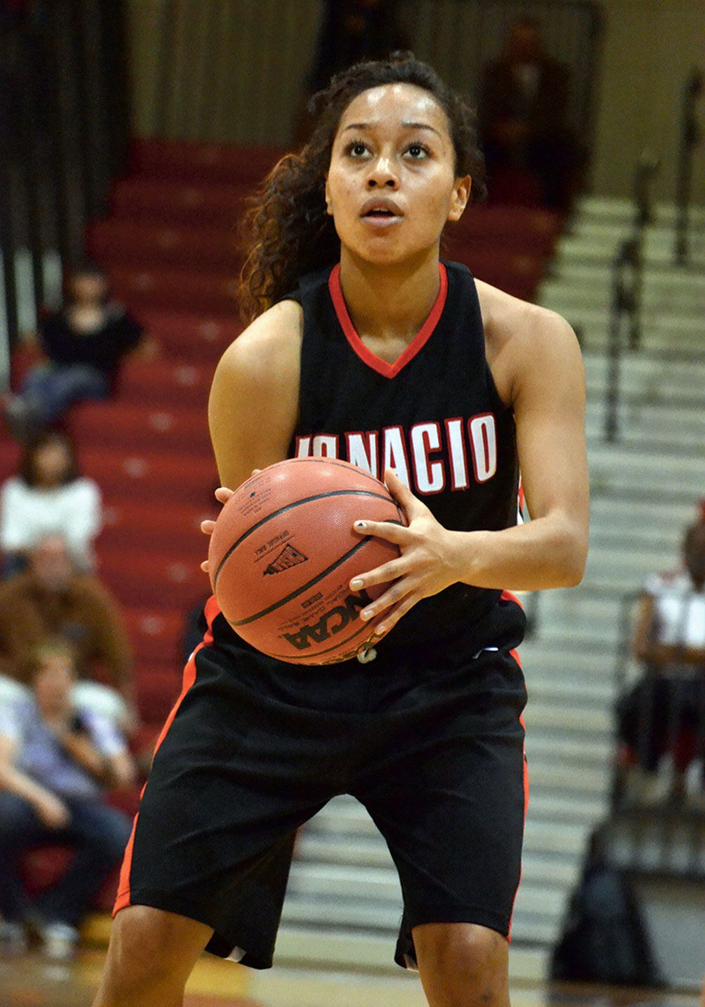 Ignacio's CCGS All-Stater Michelle Simmons zeroes in on the rim for a free throw