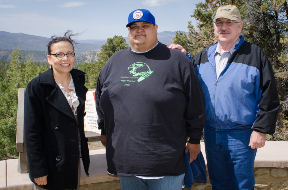 Standing together to commemorate the event (left to right): Jodi Gillette, Obama’s senior policy advisor for Native American affairs; Southern Ute Chairman Jimmy R. Newton Jr.; and Butch Blazer, U.S. Department of Agriculture deputy under secretary for natural resources and environment.
