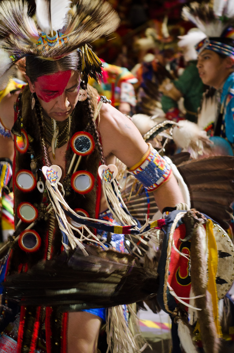 The regalia from various tribes displayed a wide variety of color and symbolism.