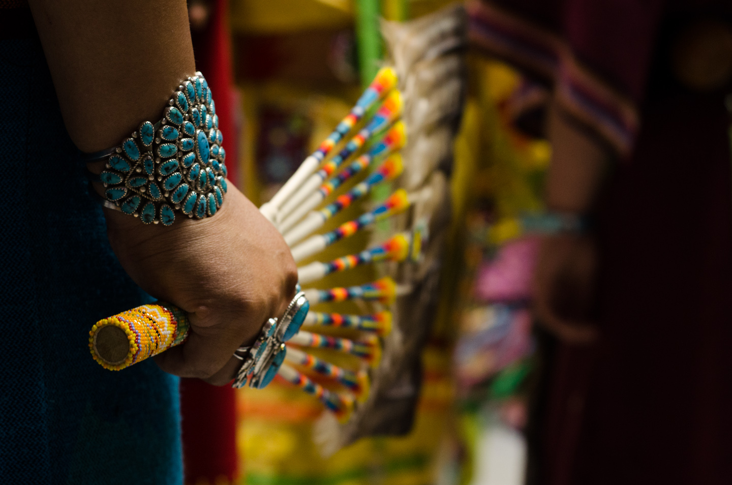 Intricate beadwork adorned the dresses and accessories that made up many dancers’ regalia.
