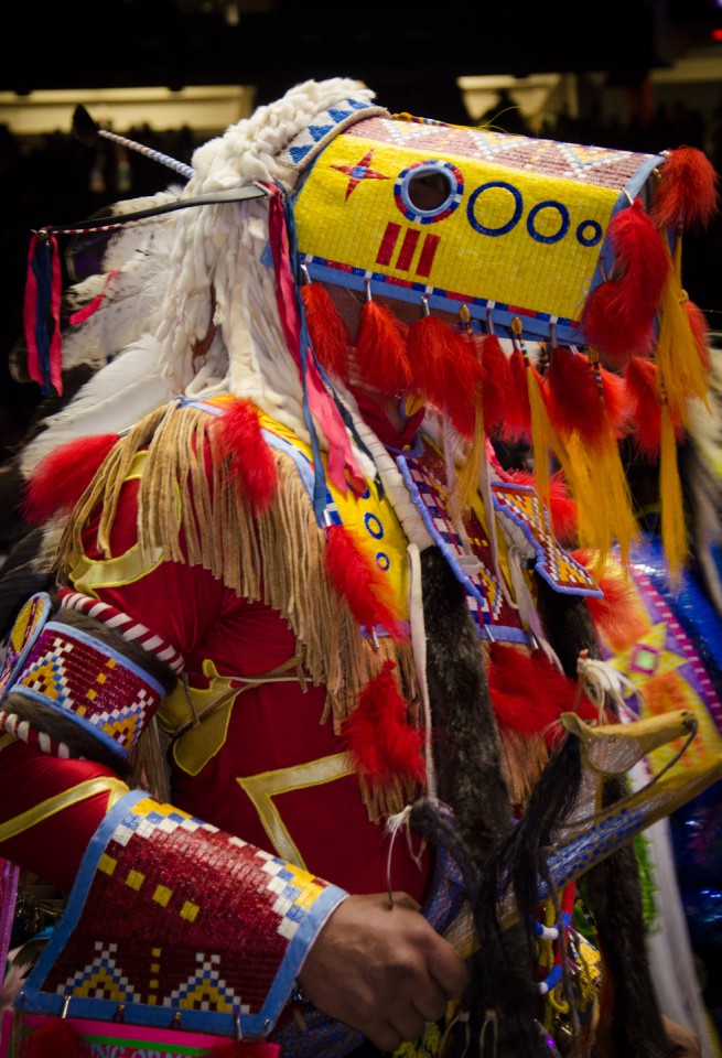 Intricate beadwork adorned the dresses and accessories that made up many dancers’ regalia.