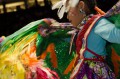 Thumbnail image of Color, sound weave Native American tapestry at Gathering of Nations