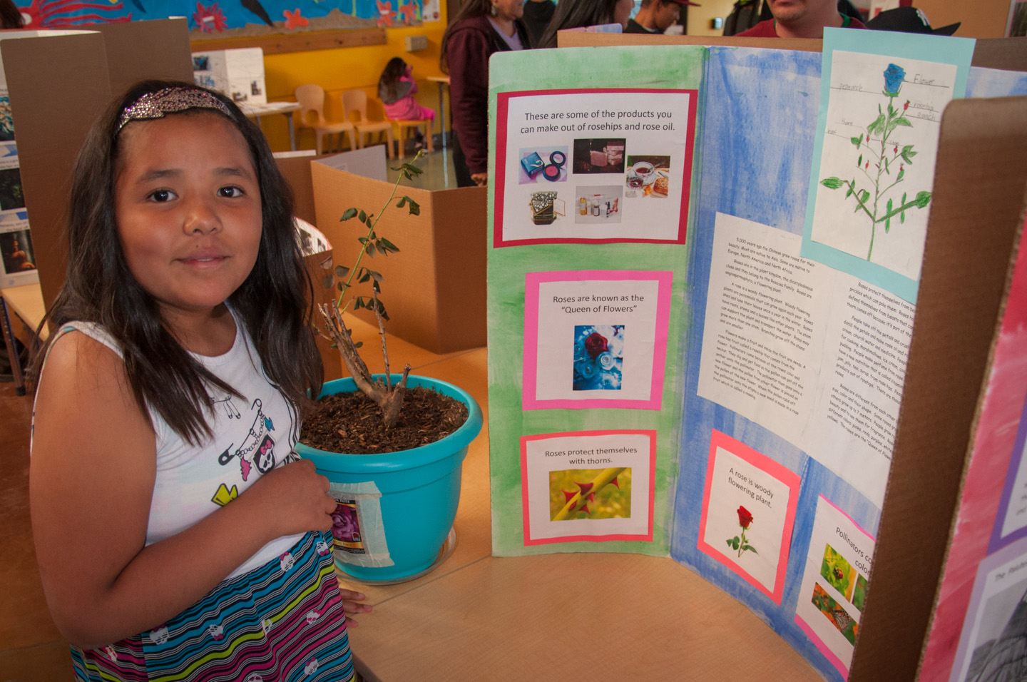 Students of the Southern Ute Indian Montessori Academy created displays on everything from dinosaur fossils to famous scientists for the school’s annual Knowledge Night, which took place Thursday, May 2.