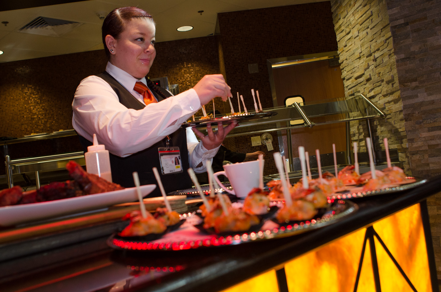 Servers delivered an assortment of sample items from the menu.
