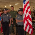 Thumbnail image of Representatives of the Southern Ute law enforcement community helped carry flags to lead the afternoon grand entry at the Bear Dance Powwow on Saturday, May 25.