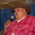 Thumbnail image of Southern Ute Chairman Jimmy R. Newton Jr. welcomes attendees to the Bear Dance Powwow at the Sky Ute Fairgrounds following a grand entry on Saturday, May 25.