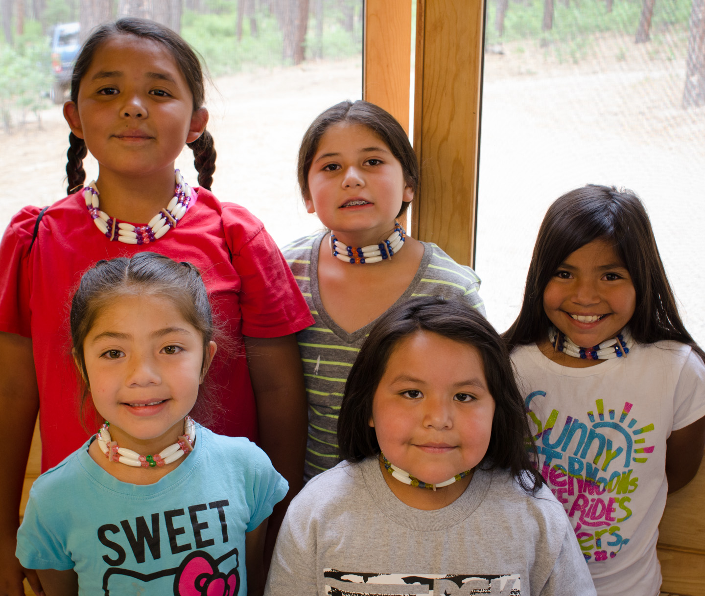 Younger students completed their own Chokers during the Ute crafts making portion of the Culture Camp.
