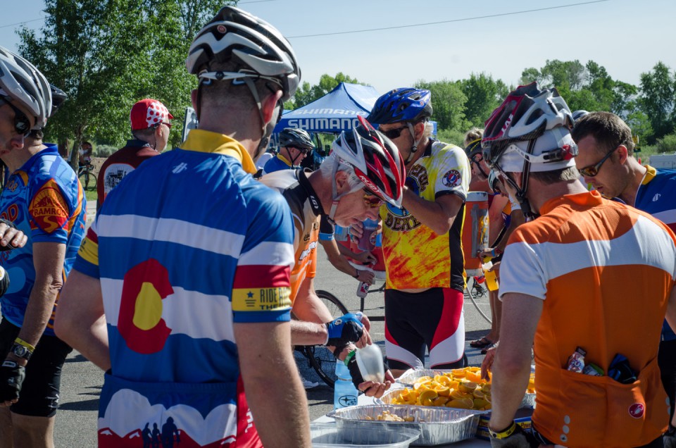 Oranges were popular among the cyclists, especially as temperatures rose over the course of the day.