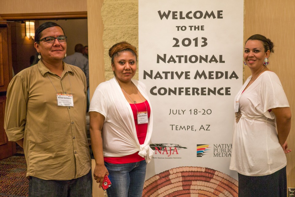 KSUT staff members (left to right) Mike Santistevan, Lorena Richards and Sheila Nanaeto also attended the conference, which this year combined the Native American Journalists Association and Native Public Media conferences.