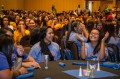 Thumbnail image of Tri-Ute Games participants (Southern Ute in blue, Ute Mountain Ute in yellow and Northern Ute in red) get reacquainted during this year’s Opening Ceremony on Monday, July 22 at the Sky Ute Casino Resort. The games last took place in Towaoc, Colo., in 2012.