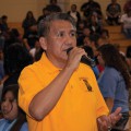 Thumbnail image of Ute Mountain Ute Chairman Gary Hayes gives closing remarks to the Tri-Ute athletes.