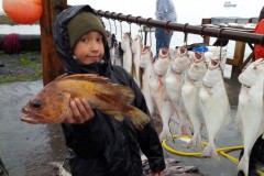 Young tribal member Gabriel Pinnecoose, son of April Toledo, made a trip to Alaska recently for some deep-sea fishing.