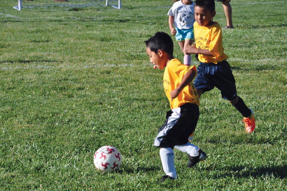 Boys and girls youth soccer