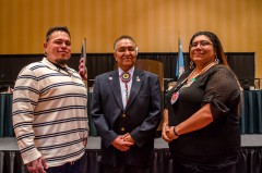 Newly elected Southern Ute Tribal Council members, Tyson Thompson, Clement J. Frost, and Amy J. Barry were sworn into office Monday, Dec. 15 at the Sky Ute Casino Resort. 