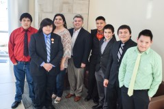 U.S. Sen. Cory Gardner poses with Tribal Council Lady Amy J. Barry, along with the Sunshine Cloud Smith Youth Advisory Council on Tuesday, Feb. 16. 