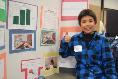 Thumbs up to Cyrus Naranjo as he displays his “Balloon Power” science project that earned him honorable mention in the sixth grade Physics category at this year’s 2016 San Juan Basin Regional Science Fair 
