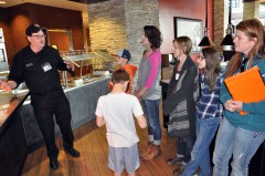 Sky Ute Casino Executive Chef, Bill Barbone showed the Silver Spruce Academy visitors the Seven Rivers Steakhouse from a perspective many don’t get to see – front-of house as well as back-of house and the kitchen facilities for the Willows and Seven Rivers Restaurants.