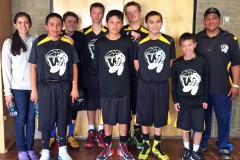 The Wildcats basketball team took second place in the 7th grade division of the 2016 MAYB tournament held at Fort Lewis College, April 22-24. Pictured (left to right): Asst. Coach Gabriela Garcia, Gabe Tucson, Brady McCaw, Dylan LaBarthe, Nakai Lovato, Bryce Finn, Triston Thompson, Max Meyers & Coach Travis Nanaeto.