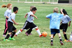 The Bayfield Youth Soccer season has officially kicked off in Bayfield at Stephenson Park, with games already being played, action takes place every Saturday. Miguel Red, dribbles in-and-out of players towards the goal on Saturday, April 23. 