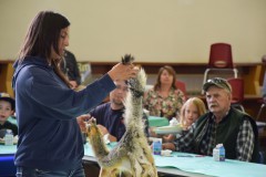 Danielle Austin from the Wildlife Resources Management shows different displays of animal fur.