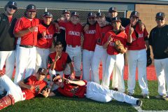 The Ignacio junior-varsity baseball team and coaches mug for posterity late in an undefeated 2016 season, following a 25-2 rout of 3A Pagosa Springs.