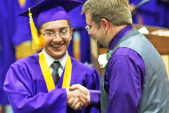 Bayfield High School graduate, Keifer GoodTracks-Alires proudly accepts his Diploma.