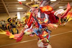 A fancy dancer keeps up with the beats at the Southern Ute Bear Dance Powwow, hosted at the Sky Ute Fairgrounds from May 27-28. 