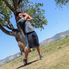 The Tri-Ute games took athletes to the South Forty Golf Course & Driving Range for a round of golf. Pictured: Elijah Weaver enjoys some fun in the sun at the South Forty Golf Course & Driving Range.