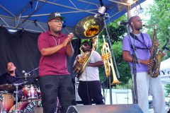 The Stooges Brass Band from New Orleans closed out the Party in the Park, sponsored by KSUT and Music in the Mountains, Saturday July 16 at Buckley Park in Durango.