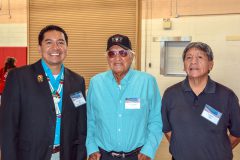 Southern Ute veterans joined fellow Native Veterans in Albuquerque, N.M. for the Southwest Native American Veterans Association (SWNAVA) Regional Conference Sept. 22-23. Marvin Trujillo Jr. SWNAVA Chairman, talks with Southern Ute veterans James Jefferson and Rod Grove. 
