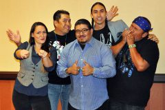 The native comedy group, ‘49 Laughs’ returned to the Sky Ute Casino Event Center, Saturday, Oct. 22 for another night of native humor, jokes and laughs. Adrianne Chalepah, James June, Pax Harvey, Tatanka Means and Ernest Tsosie III.
