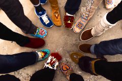 “Rock Your Mocs” participants bring their crafted moccasins full circle. 