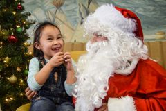 Santa Claus excited Head Start students by his surprise visit. 