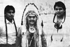 30 Years Ago:
Eddie Box Sr. spoke to the crowd about the American Indians at the Thanksgiving presentation with his grandsons, Matthew Box (left) and Edward Box III (right) held on Nov. 23. 
This photo first appeared in the Dec. 12, 1986, edition of The Southern Ute Drum.