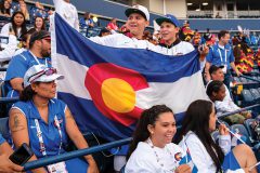 Team Colorado gets energized at the Aviva Center stadium during the opening ceremonies for the 2017 North American Indigenous Games on Sunday, July 16, held in Toronto, Canada. The Southern Ute Indian Tribe and Ute Mountain Ute Tribe were representing the Utes as Team Colorado, games are scheduled from July 16-23.