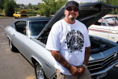 Southern Ute tribal member, Frank Richards sports his ’69 Chevy Malibu at the 9th Annual Sky Ute Casino Classic Car Show, Saturday, Sept. 9.