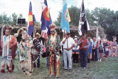 10 years ago: Once again it was time for the 13th Annual Council Tree Powwow and Cultural Festival in Delta, Colorado, this year held September 14-16, 2007. Pictured here are the Flag Carriers/Color Guard and Head Staff during the Saturday afternoon grand entry.
This photo first appeared in the Sept. 28, 2007 edition of The Southern Ute Drum.