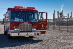 The Los Pinos Fire Protection District had a fire engine on site for the Williams-Ignacio Plant emergency drill, which took place on site at the production facility, Wednesday, Sept. 20.