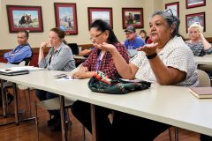 Southern Ute tribal member, Hilda Burch, was one of many attendees from the Ignacio community who voiced their concerns on the issues of future security within the Ignacio’s schools, Tuesday, Oct. 10.  