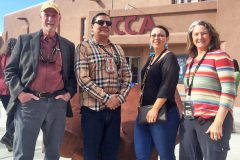 Pictured (l-r) Filmmaker Sean Owen, KSUT Staff, Mike Santistevan, Sheila Nanaeto & Tami Graham outside the Center for Contemporary Arts one of several venues hosting screenings for the week long Festival.