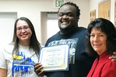 Left to right: Tava Wilson, Youth Services Interim Division Director; Andrae Pierre-Louis, Project Manager, KICK & Connect - Youth Services; Eileen Wasserbach, SUCAP Executive Director.