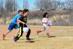 Hunters run to find goodies at the SunUte baseball field on Saturday, March 31 during the 5-8-year-old Easter egg hunt. 

